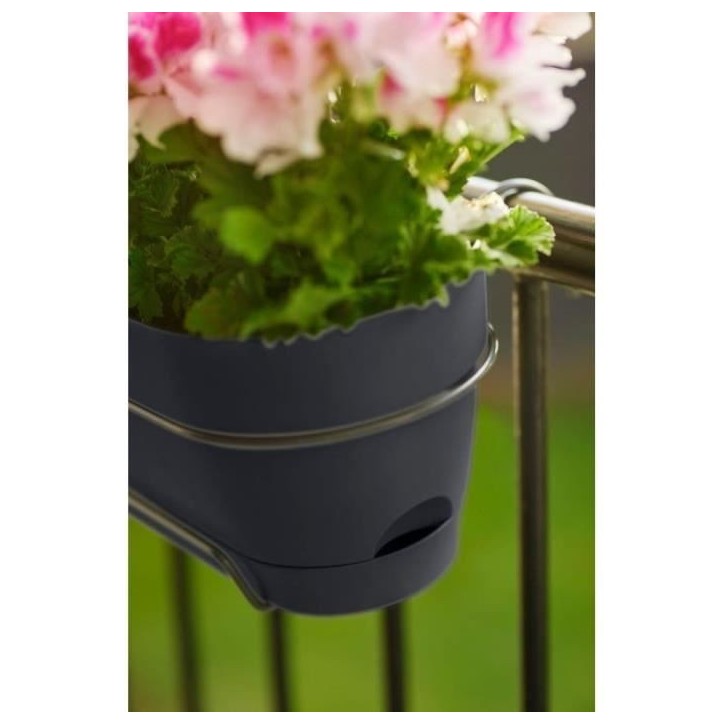 ELHO Balconniere VIBIA CAMPANA ALLIN1 Rectangulaire - 11 l - Ø 70x26x17,7cm - Plastique - Anthracite ELHO Balconniere VIBIA CAMPANA ALLIN1 Rectangulaire - 11 l - Ø 70x26x17,7cm - Plastique - Anthracite