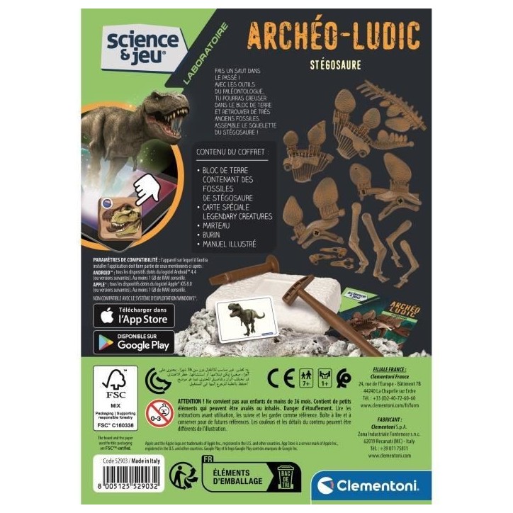 Archéo Ludic Stégosaure CLEMENTONI Archéo Ludic Stégosaure CLEMENTONI