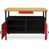 Établi a double porte DEFITEC - Rouge/Blanc - Pieds réglables - 1 ti