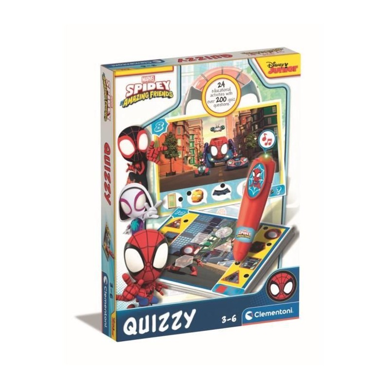 Clementoni - Quizzy - Spidey - Jeu interactif avec 200 Quizz + un styl Clementoni - Quizzy - Spidey - Jeu interactif avec 200 Quizz + un styl