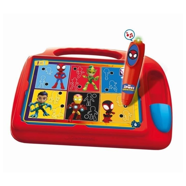 Clementoni - Pupitre Spidey - Jeu éducatif - Découvre les formes, les couleurs, les chiffres, l'espace et les dimensions - Dé Clementoni - Pupitre Spidey - Jeu éducatif - Découvre les formes, les couleurs, les chiffres, l'espace et les dimensions - Dé