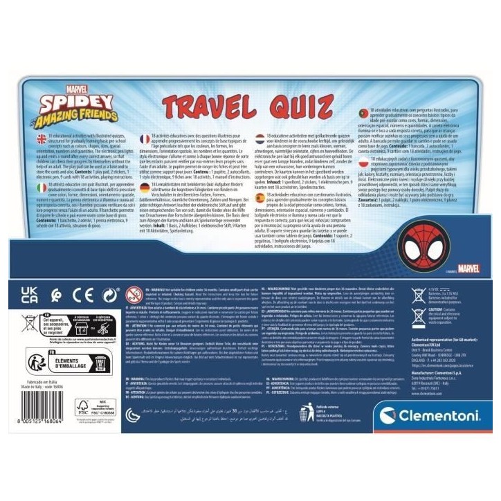 Clementoni - Pupitre Spidey - Jeu éducatif - Découvre les formes, les couleurs, les chiffres, l'espace et les dimensions - Dé Clementoni - Pupitre Spidey - Jeu éducatif - Découvre les formes, les couleurs, les chiffres, l'espace et les dimensions - Dé