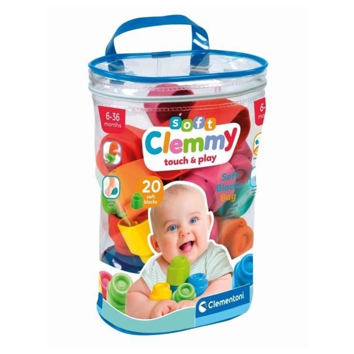 Clementoni - Clemmy Baby - Sac souple 20 pieces - Mixte - A partir de 9 mois Clementoni - Clemmy Baby - Sac souple 20 pieces - Mixte - A partir de 9 mois