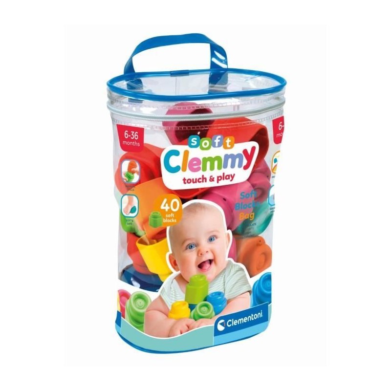 Clementoni - Clemmy Baby - Sac 40 cubes souples - Mixte - A partir de Clementoni - Clemmy Baby - Sac 40 cubes souples - Mixte - A partir de