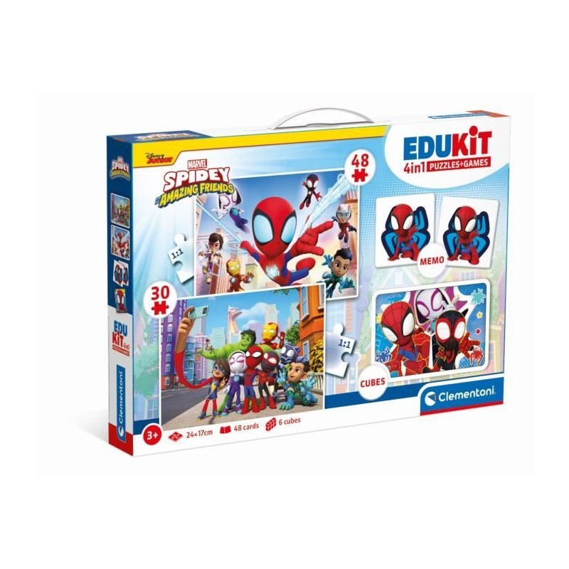 Clementoni - Edukit - Spidey -Coffret apprentissage 4 en 1 - 2 puzzles Clementoni - Edukit - Spidey -Coffret apprentissage 4 en 1 - 2 puzzles