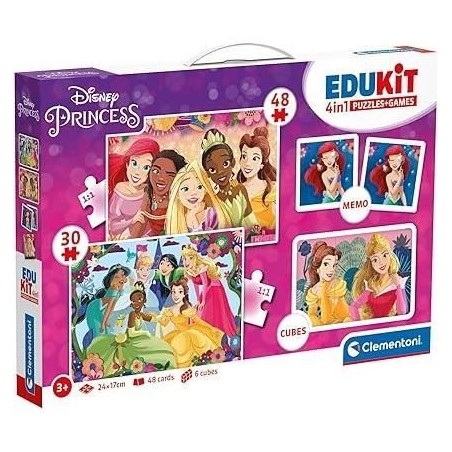 Clementoni - Edukit - Disney Princesses - Coffret apprentissage 4 en 1