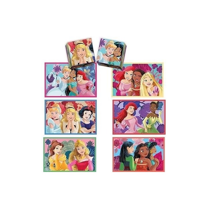 Clementoni - Edukit - Disney Princesses - Coffret apprentissage 4 en 1 - 2 puzzles, 1 mémo, 1 jeu de 6 cubes - Fabriqué en Ita Clementoni - Edukit - Disney Princesses - Coffret apprentissage 4 en 1 - 2 puzzles, 1 mémo, 1 jeu de 6 cubes - Fabriqué en Ita