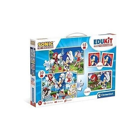 Clementoni - Edukit - Sonic - Coffret apprentissage 4 en 1 - 2 puzzles