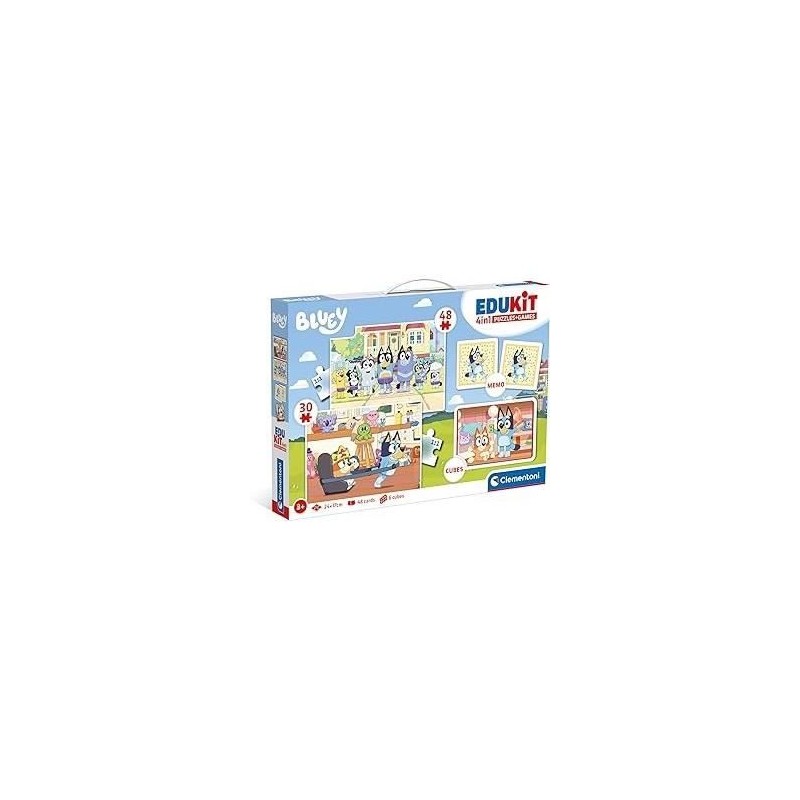 Clementoni - Edukit - Bluey - Coffret apprentissage 4 en 1 - 2 puzzles