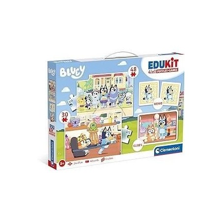 Clementoni - Edukit - Bluey - Coffret apprentissage 4 en 1 - 2 puzzles