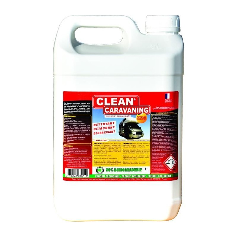 Produit d'entretien - CLEAN - Clean Caravaning - Bidon de 5L Produit d'entretien - CLEAN - Clean Caravaning - Bidon de 5L