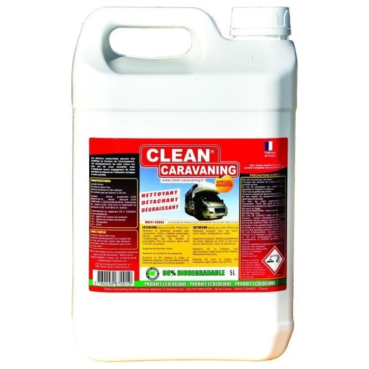 Produit d'entretien - CLEAN - Clean Caravaning - Bidon de 5L Produit d'entretien - CLEAN - Clean Caravaning - Bidon de 5L