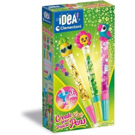Clementoni - Créer tes stylos - Mini atelier des Stylos - Theme tropi