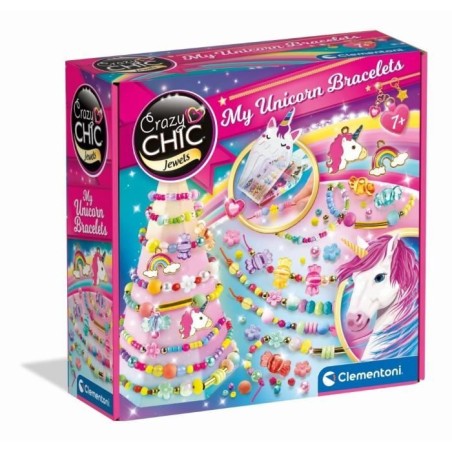 Clementoni - Crazy Chic - Coffret créatif Licorne - Créer tes bracel
