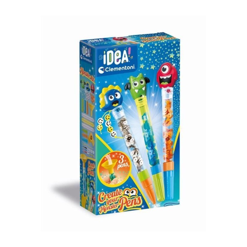 Clementoni - Créer tes stylos - Mini atelier des Stylos - Theme Monst Clementoni - Créer tes stylos - Mini atelier des Stylos - Theme Monst