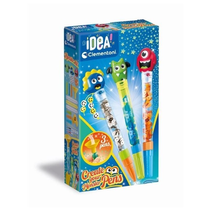 Clementoni - Créer tes stylos - Mini atelier des Stylos - Theme Monstres - 3 a créer - Des 6ans Clementoni - Créer tes stylos - Mini atelier des Stylos - Theme Monstres - 3 a créer - Des 6ans