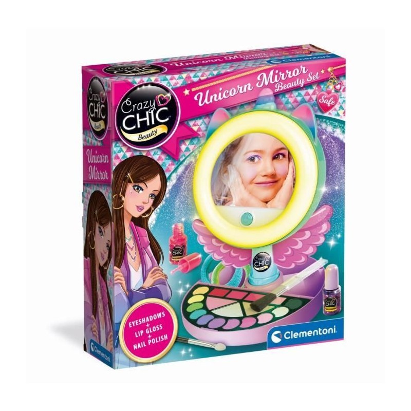 CLEMENTONI - Miroir de maquillage licorne - Anneau lumineux - Maquilla CLEMENTONI - Miroir de maquillage licorne - Anneau lumineux - Maquilla