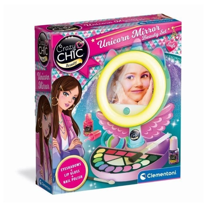 CLEMENTONI - Miroir de maquillage licorne - Anneau lumineux - Maquillage et accesoires cheveux et ongles - Des 7ans CLEMENTONI - Miroir de maquillage licorne - Anneau lumineux - Maquillage et accesoires cheveux et ongles - Des 7ans