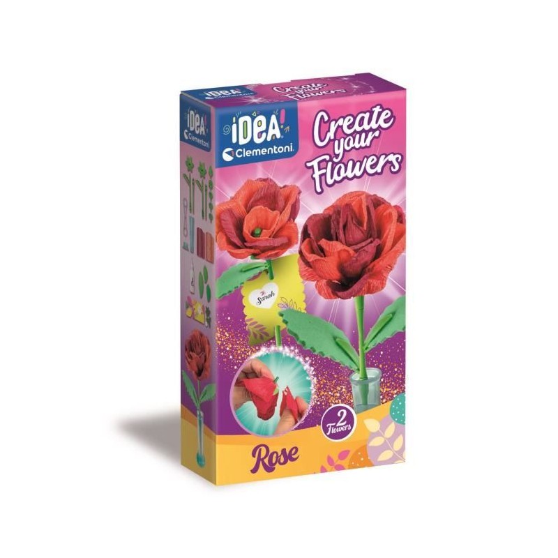 CLEMENTONI - Crée tes fleurs - Rose CLEMENTONI - Crée tes fleurs - Rose