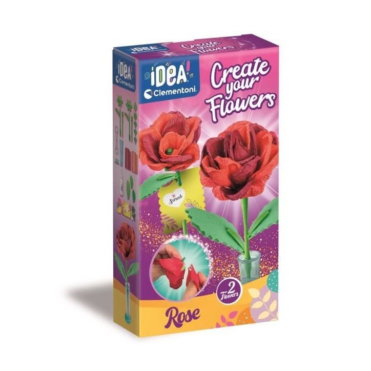 CLEMENTONI - Crée tes fleurs - Rose CLEMENTONI - Crée tes fleurs - Rose