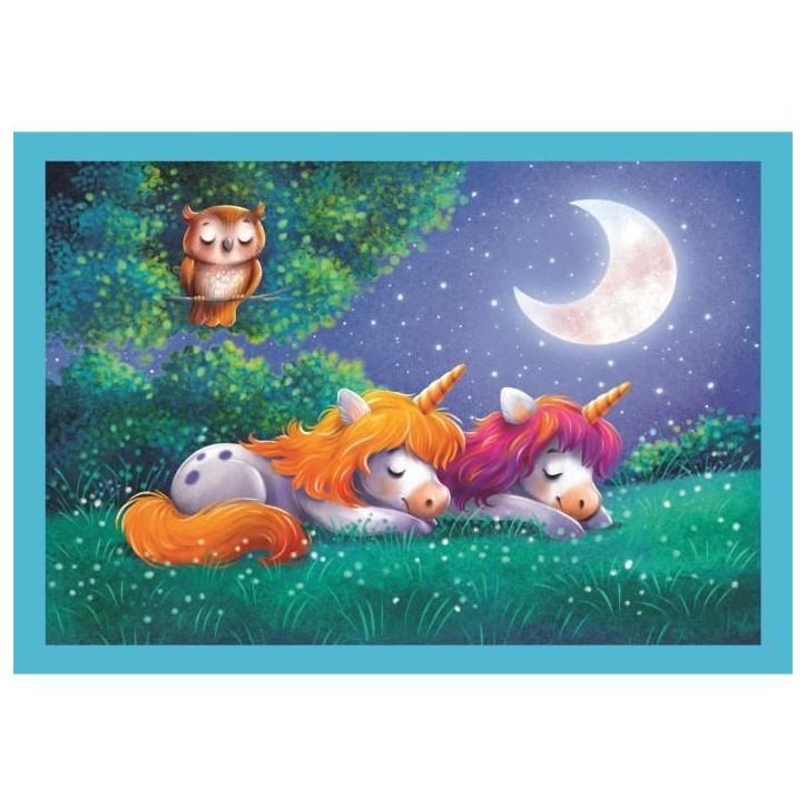 CLEMENTONI - Puzzle 4 en 1 - A Day with Unicorns