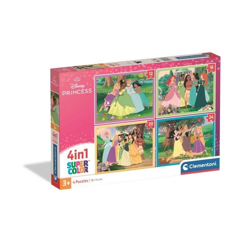 CLEMENTONI - Puzzle 4 en 1 - Disney Princess CLEMENTONI - Puzzle 4 en 1 - Disney Princess