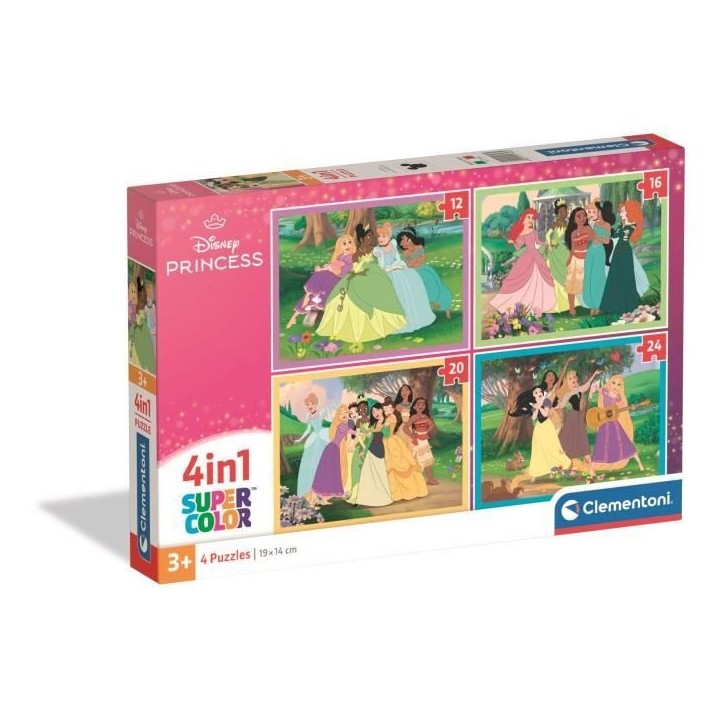 CLEMENTONI - Puzzle 4 en 1 - Disney Princess CLEMENTONI - Puzzle 4 en 1 - Disney Princess