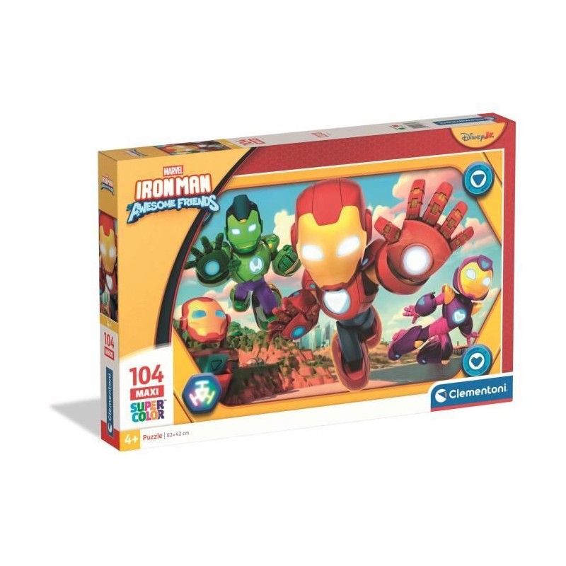 CLEMENTONI - 104 pieces Maxi - Iron Man and his awesome friends