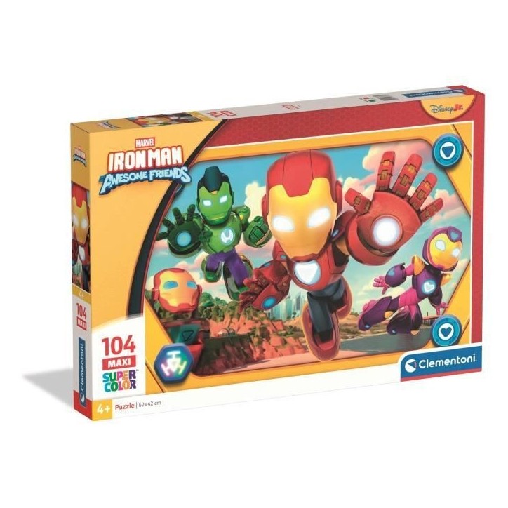 CLEMENTONI - 104 pieces Maxi - Iron Man and his awesome friends CLEMENTONI - 104 pieces Maxi - Iron Man and his awesome friends