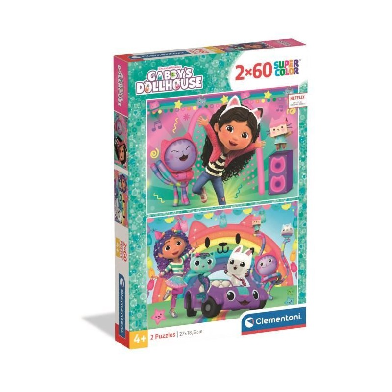 CLEMENTONI - 2x60 pieces - Gabby et la maison magique CLEMENTONI - 2x60 pieces - Gabby et la maison magique