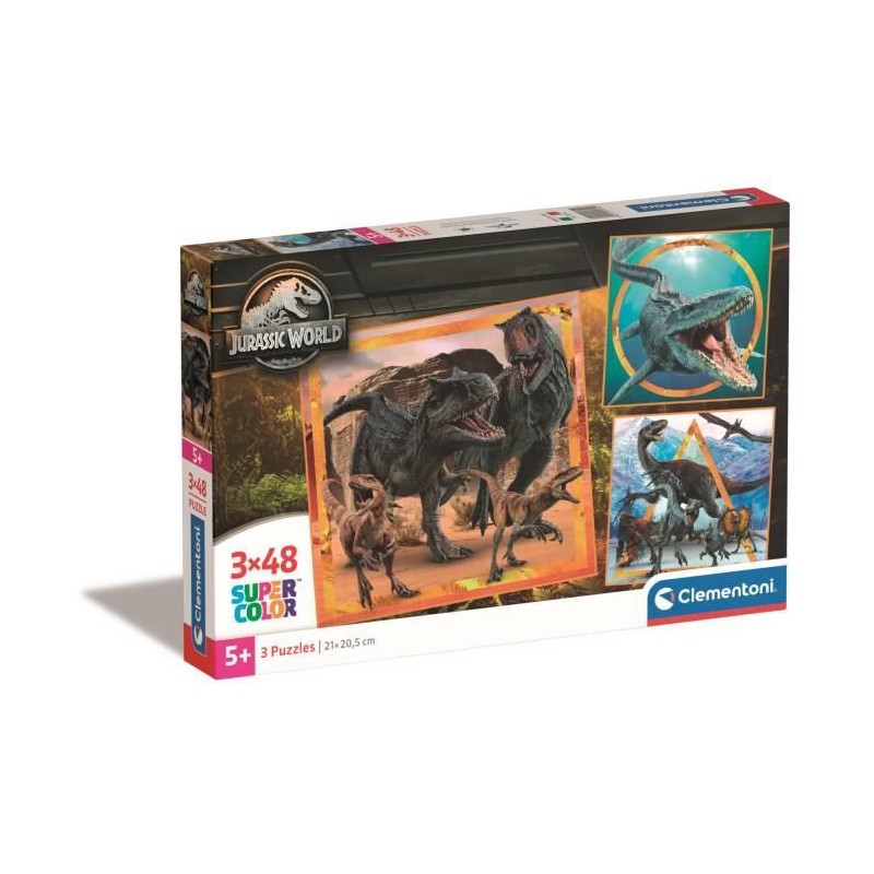 CLEMENTONI puzzle 3x48 pieces - Jurassic World CLEMENTONI puzzle 3x48 pieces - Jurassic World
