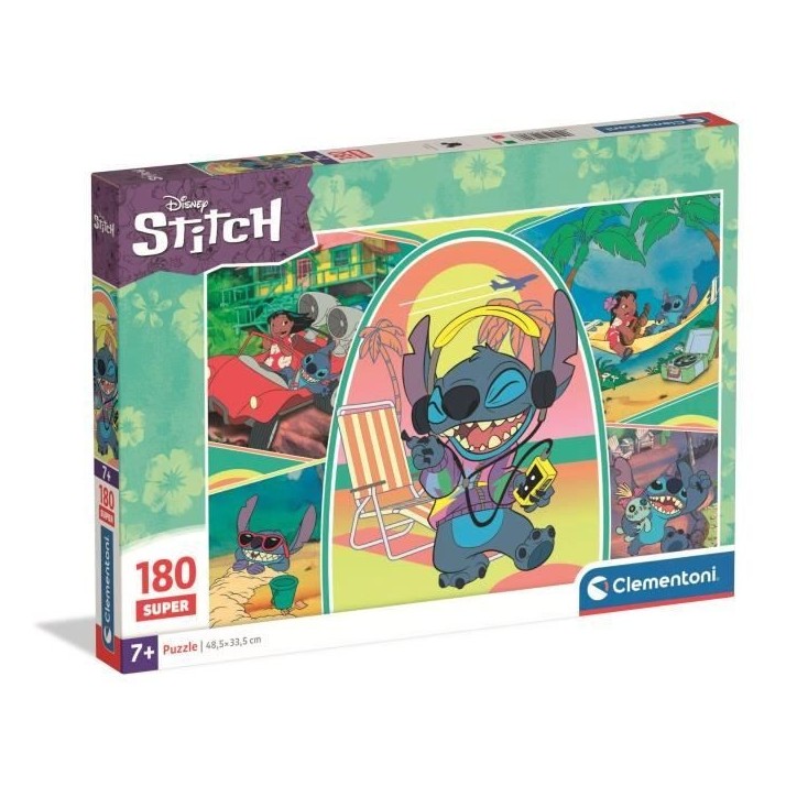 Puzzle Stitch 180 pieces Super, Pour enfants a partir de 3 ans, Theme dessins animés, CLEMENTONI Puzzle Stitch 180 pieces Super, Pour enfants a partir de 3 ans, Theme dessins animés, CLEMENTONI