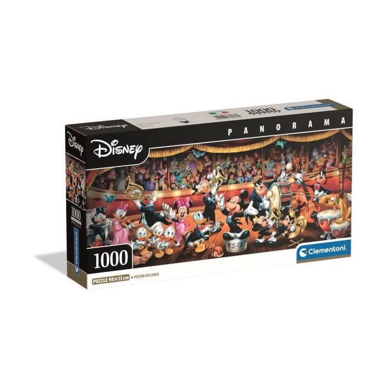 CLEMENTONI - Compact 1000 pieces Panorama - Disney Orchestra