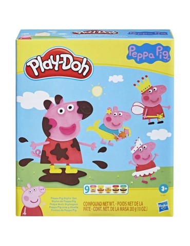 PLAY-DOH - Styles de Peppa Pig avec 9 Pots de pâte a modeler atoxique - 11 accessoires - jouet pour enfants - des 3 ans - Les h