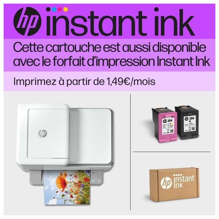 HP 304 Pack de 2 cartouches d'encre noire et trois couleurs authentiques (3JB05AE) pour DeskJet 2620/2630/3720/3730, Envy 5020/5