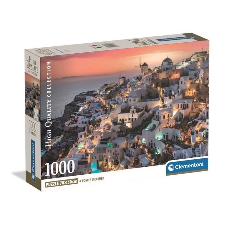 CLEMENTONI - Compact 1000 pieces - Shades of Santorini CLEMENTONI - Compact 1000 pieces - Shades of Santorini