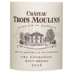 Château Trois Moulins 2016 Haut-Médoc Cru Bourgeois - Vin rouge de B