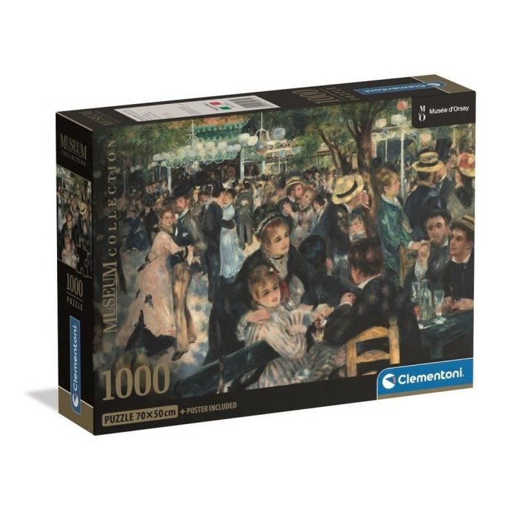 CLEMENTONI - Compact 1000 pieces - Renoir : Bal du Moulin CLEMENTONI - Compact 1000 pieces - Renoir : Bal du Moulin