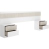 Tete de lit avec 2 tables de chevet a 2 tiroirs - Lamelles / Blanc - 2