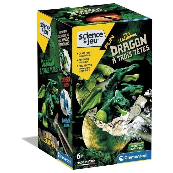 Clementoni - Sciences et Jeu - oeuf légendaire - Dragon a Trois Tetes