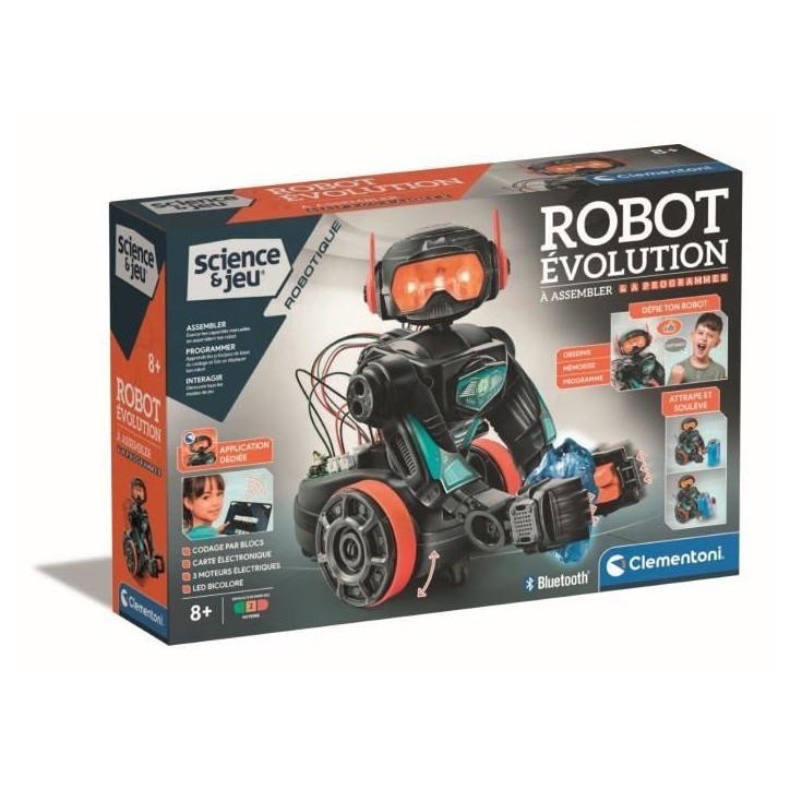 Clementoni - Robot Évolution 2.0 a assembler et programmer - 4 modes de jeu - Fabriqué en Italie Clementoni - Robot Évolution 2.0 a assembler et programmer - 4 modes de jeu - Fabriqué en Italie