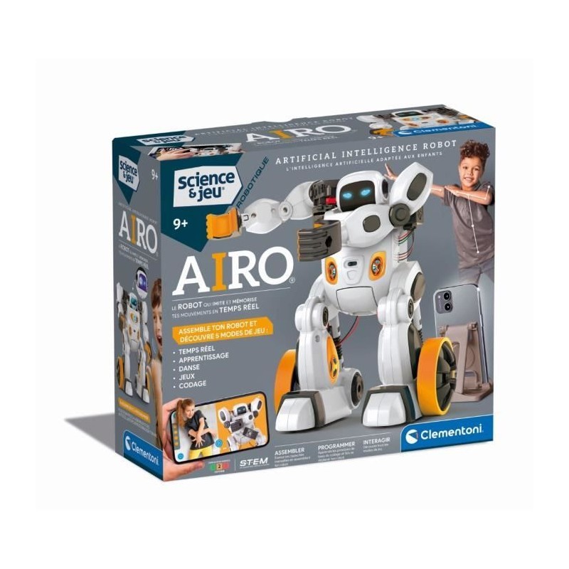 CLEMENTONI - AIRO, Robot a intelligence artificielle - Reconnait les g CLEMENTONI - AIRO, Robot a intelligence artificielle - Reconnait les g