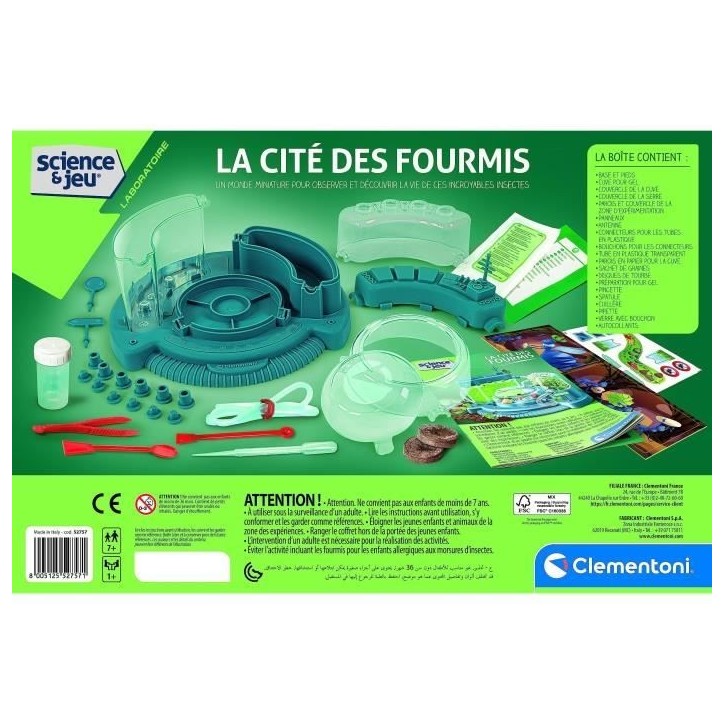 Clementoni - Sciences et Jeu - La cité des fourmis - Observatoire de fourmies - Fabriqué en Italie Clementoni - Sciences et Jeu - La cité des fourmis - Observatoire de fourmies - Fabriqué en Italie