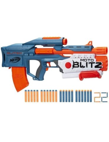 Nerf Elite 2.0 Motoblitz - Blaster 2 en 1 avec 22 fléchettes incluses et viseur intégré