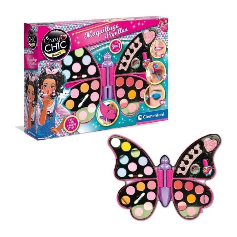 Palette de maquillage papillon - Clementoni - Fards a paupieres, rouge Palette de maquillage papillon - Clementoni - Fards a paupieres, rouge