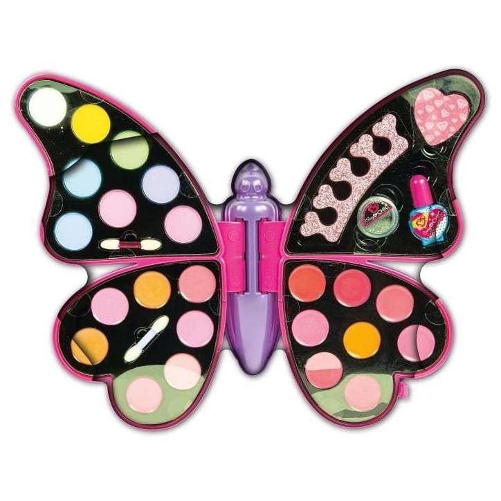 Palette de maquillage papillon - Clementoni - Fards a paupieres, rouges a levres, vernis a ongles Palette de maquillage papillon - Clementoni - Fards a paupieres, rouges a levres, vernis a ongles