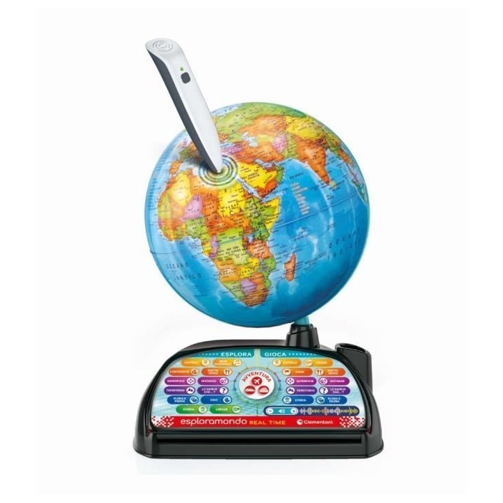 CLEMENTONI - Exploraglobe - Voyage en temps réel - 3 modes de jeu et 28 activités - Stylo Bluetooth