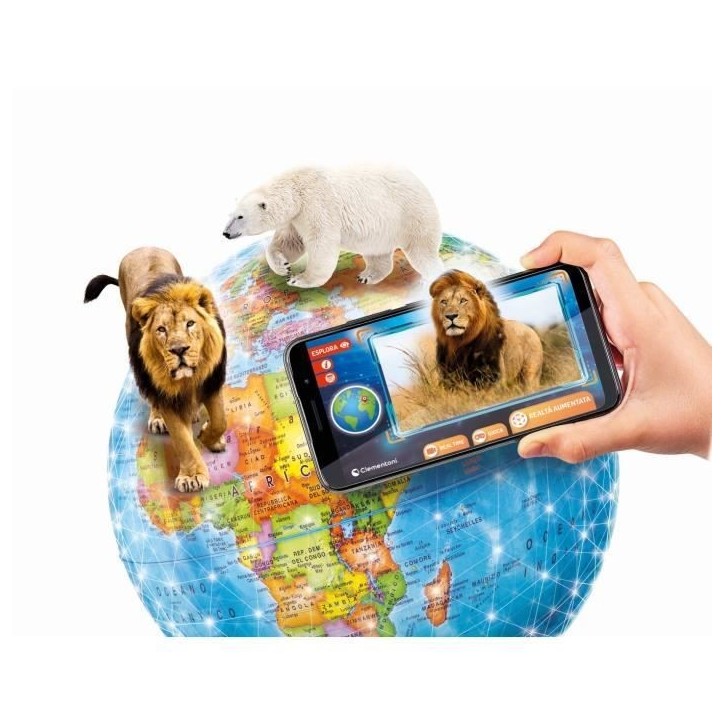CLEMENTONI - Exploraglobe - Voyage en temps réel - 3 modes de jeu et 28 activités - Stylo Bluetooth