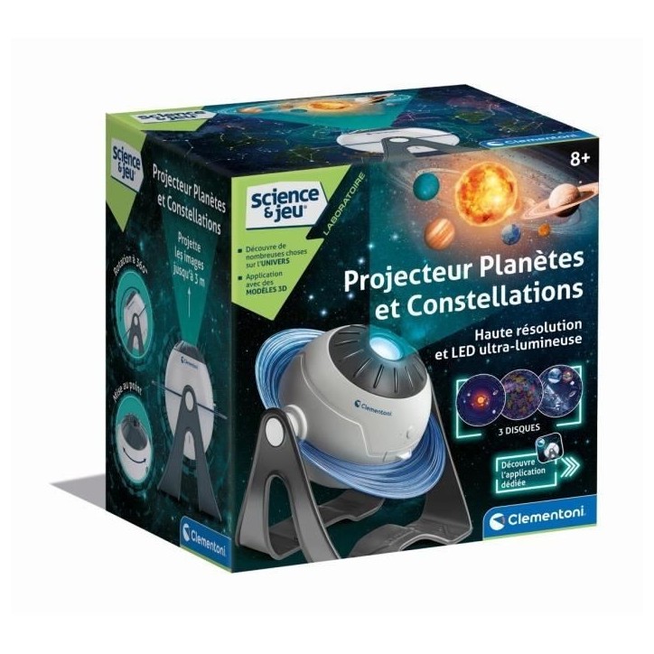 CLEMENTONI - Projecteur Planetes et Constellations - 3 modes de jeux - Application gratuite contenus et quizz CLEMENTONI - Projecteur Planetes et Constellations - 3 modes de jeux - Application gratuite contenus et quizz