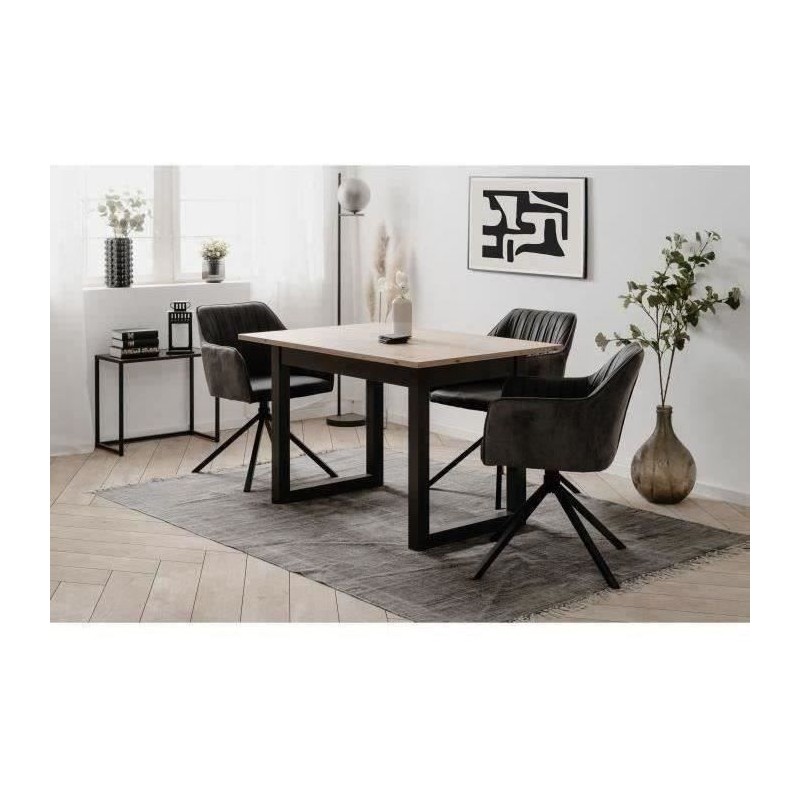 Table extensible Denver 80B - 120-160 x 75 x 80 cm - Décor chene arti Table extensible Denver 80B - 120-160 x 75 x 80 cm - Décor chene arti
